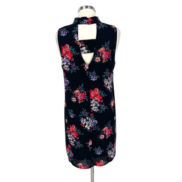 Skies Are Blue Floral Keyhole Sleeveless Dress Size Large Black Multicolor - Picture 7 of 12